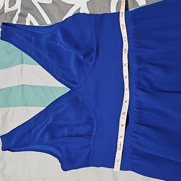 Blue V Neck Chiffon Maxi Dress - Picture 8 of 11